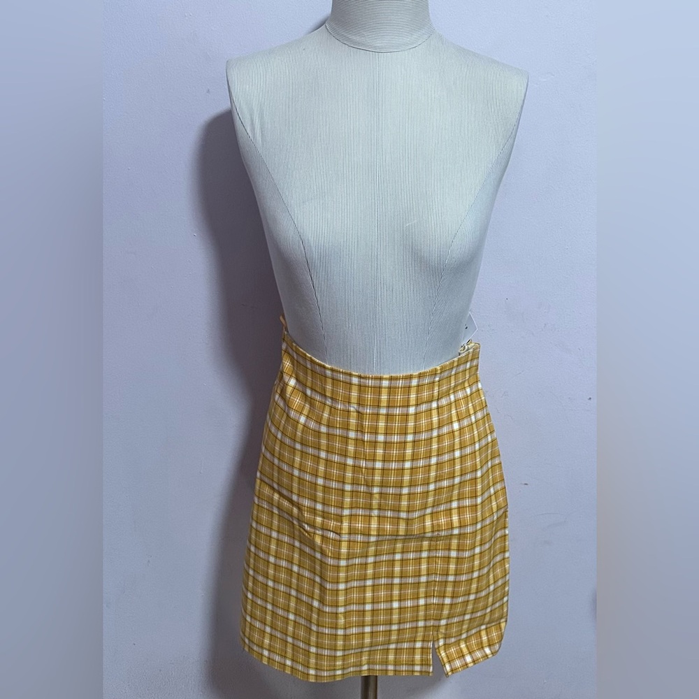 Plaid Mustard Skirt
